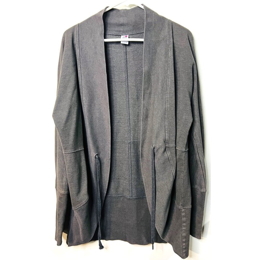 Jay Day Womens Open Front Cardigan Jacket Gray Cotton/Polyester Blend Medium
